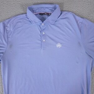 Ralph Lauren Polo Shirt Mens XL Blue RLX Geometric Performance Preppy Golf
